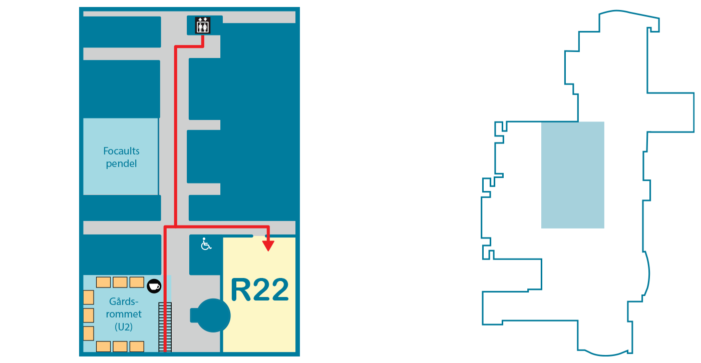 Kart som viser R22 i underetasje 2.